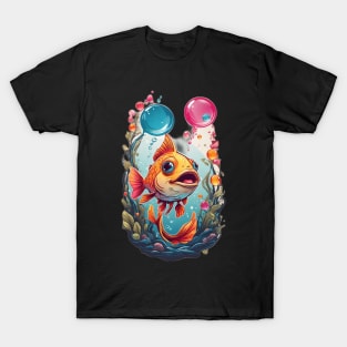 Bubble Love Apparel: Dive into Whimsical Waters with Fishy Affection Tees T-Shirt